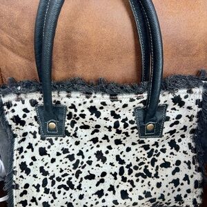 Myra Bag Black and White Spotted Tote
